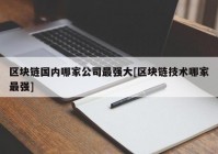 区块链国内哪家公司最强大[区块链技术哪家最强]