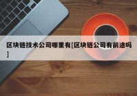 区块链技术公司哪里有[区块链公司有前途吗]